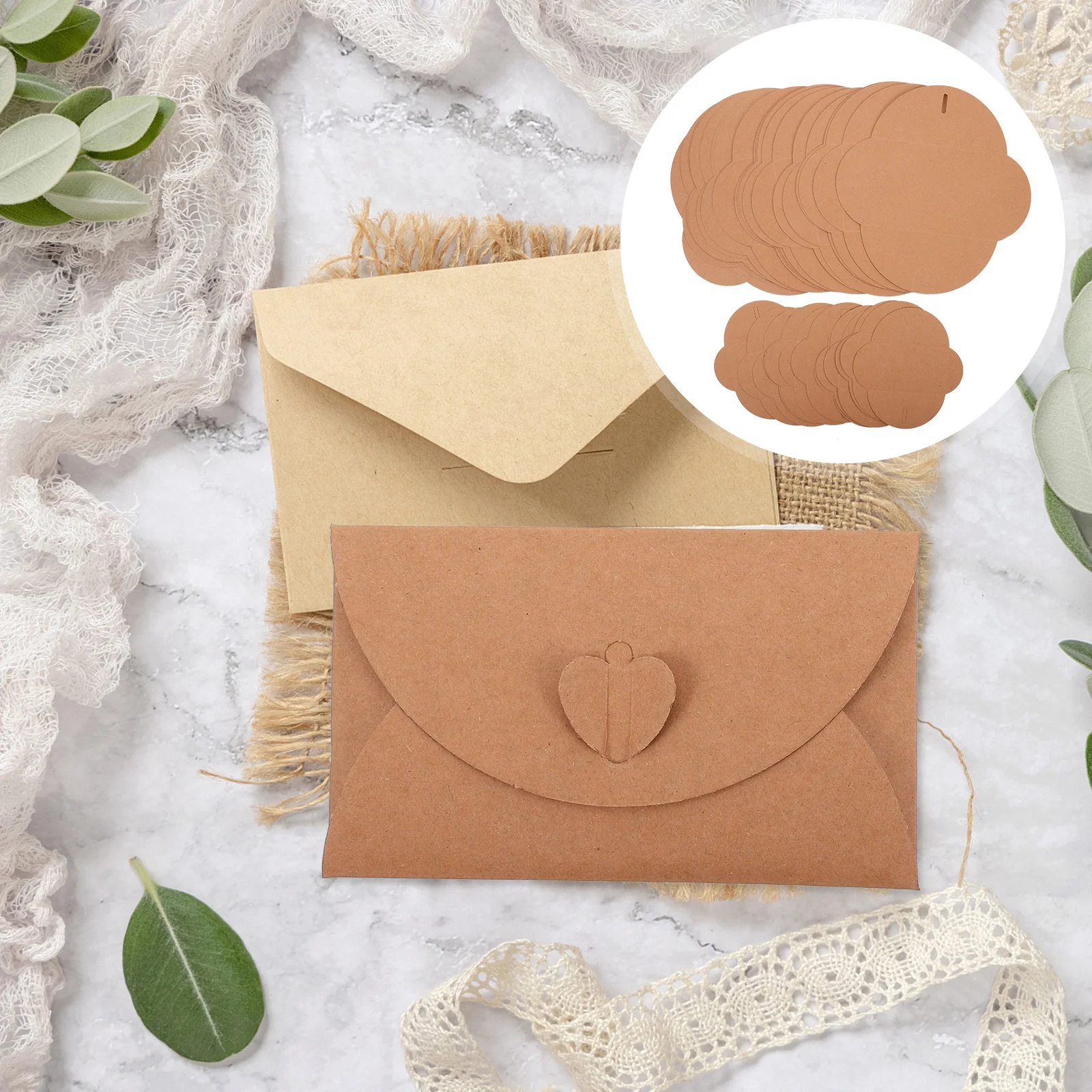 40Pcs Retro Vintage Kraft Paper Small Envelopes Mini Gift Envelopes Letter Writing Supplies Letter Accessory Writing Accessory