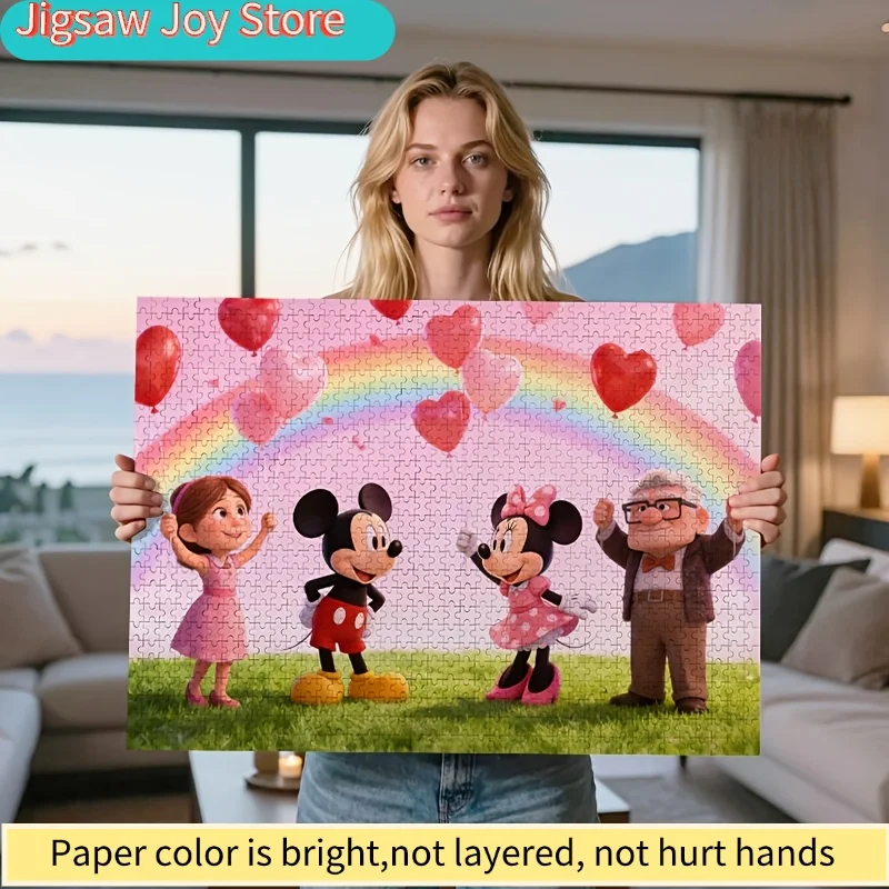 

2D Flat, 1000pcs Disney Mickey & Puzzle - Challenging Jigsaw Suitable for &, Iconic Disney Decor, Valentine's Gift, / Activity