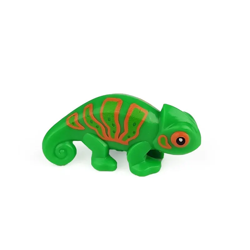 MOC 1PCS 57763 Lizard Chameleon Building Blocks Blue Green Animal 6287954 6275289 Part Brick Particle Toy Children Birthday Gift