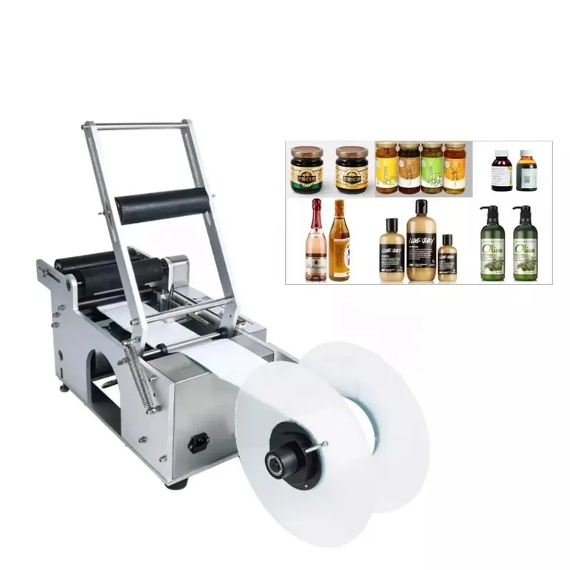 Simple Manual Labeling Machine Round Bottle Adhesive Sticker With Handle Labeling Machine Wine Bottle Small Packing Machine