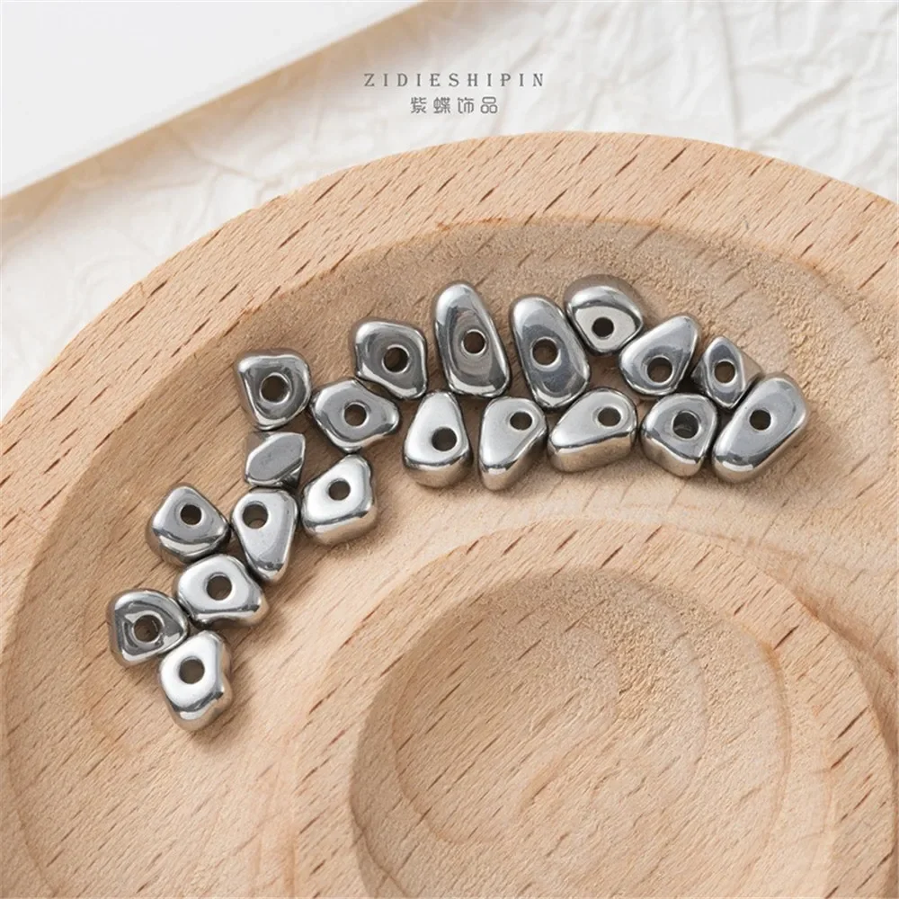 

316 Titanium Steel Seiko Polished Highlight Silver Broken Silver Small Stone Bead Separator DIY Accessories