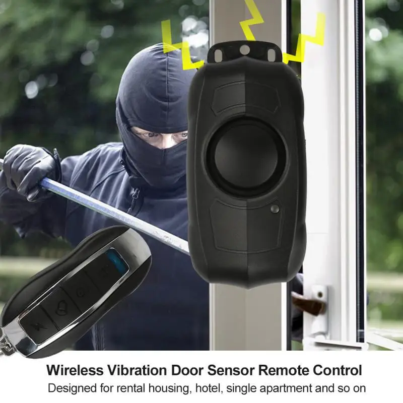 Motorcycle Bicycle Anti-theft Alarm Remote Control Charging Vibration Detector Wireless Waterproof Sensor Door Window Securit