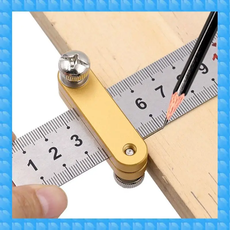

ETRT Woodworking Ruler Ruler Locator Steel Ruler Positioning Block Scribe Locator Ruler Scribe Mortise Scribe Scribe Tool