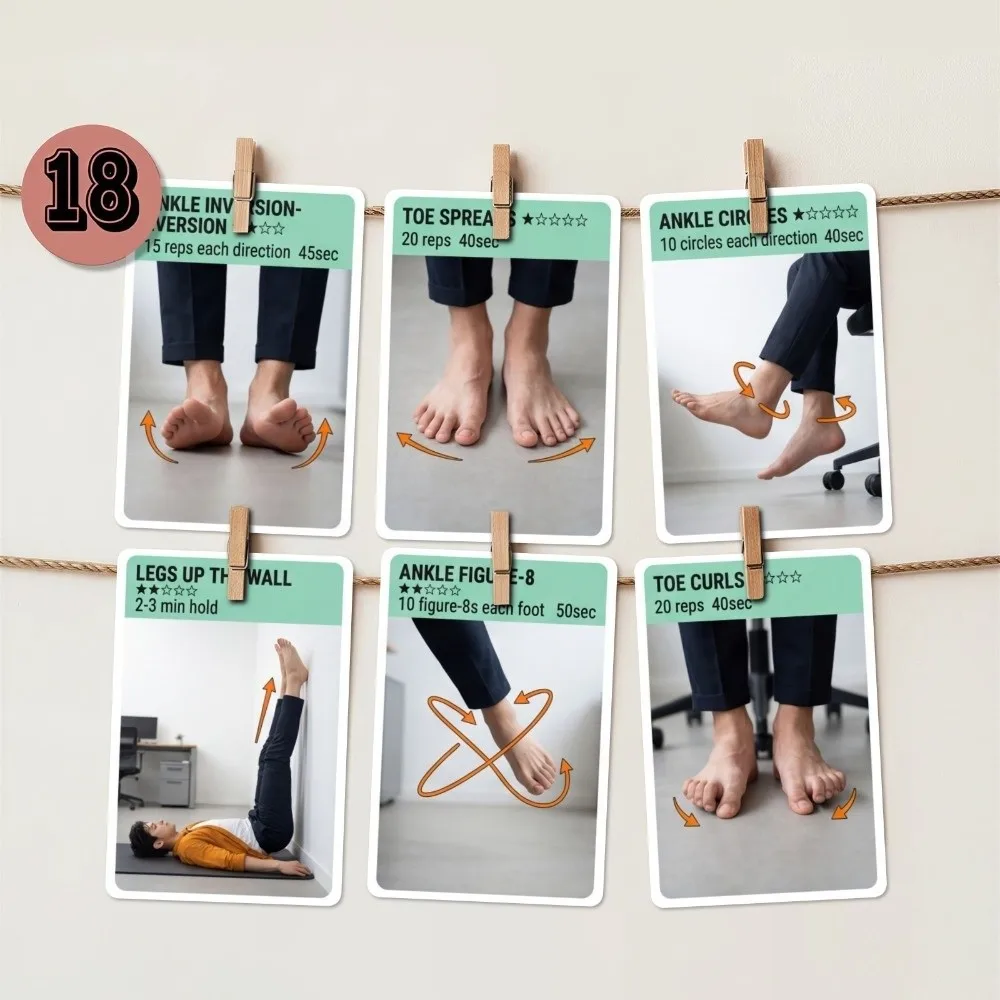 18Pcs Illustrated Step Move Guide Senior Standing Exercise Flashcards Safe Standing Poses Low-Impact Gentle Stretch Cards
