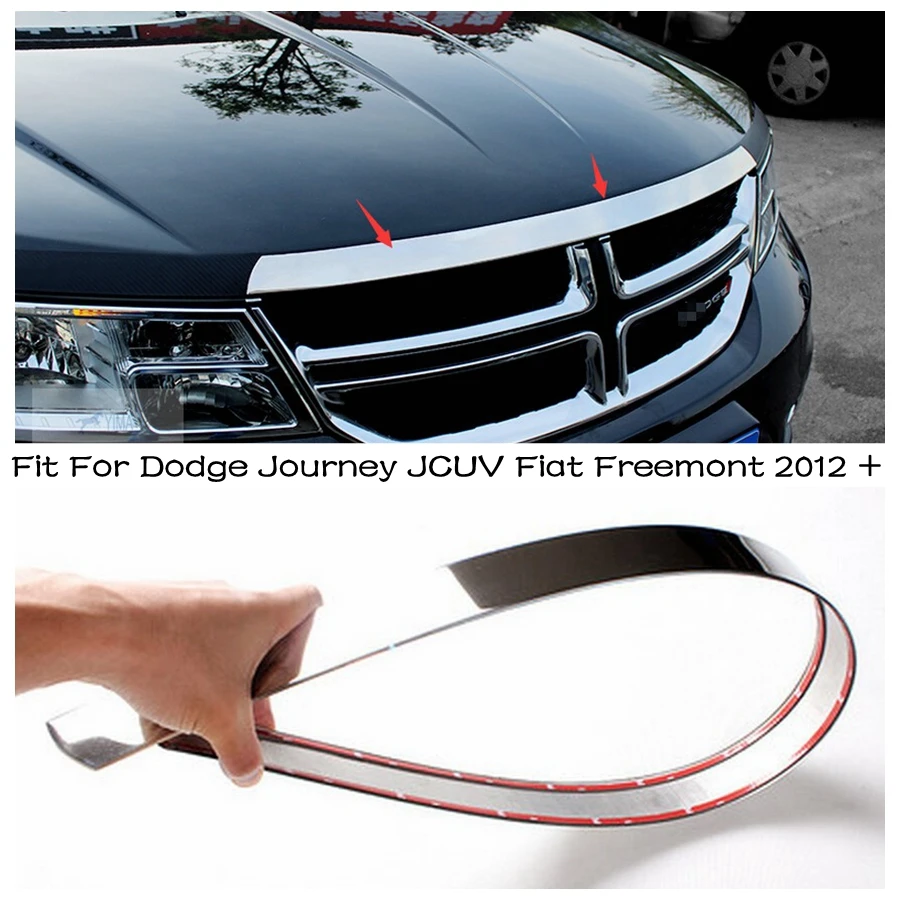 

Front Engine Gille Strip Decoration Cover Trim Fit For Dodge Journey JCUV Fiat Freemont 2012 - 2017 Stainless Steel Accessories