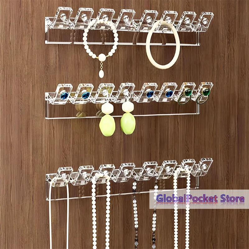 [TG823]3/6Pcs Self-Adhesive Necklace Organizer, Space-Saving Multi-Functional Jewelry Organizer, Necklace Holder Wall Mounted