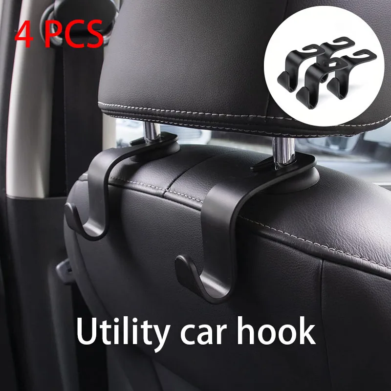 4 PCS Creative Multi-functional Car Hook Multi-function Phone Stand Pothook Vehicle Interior Rear Seat Back Hooks