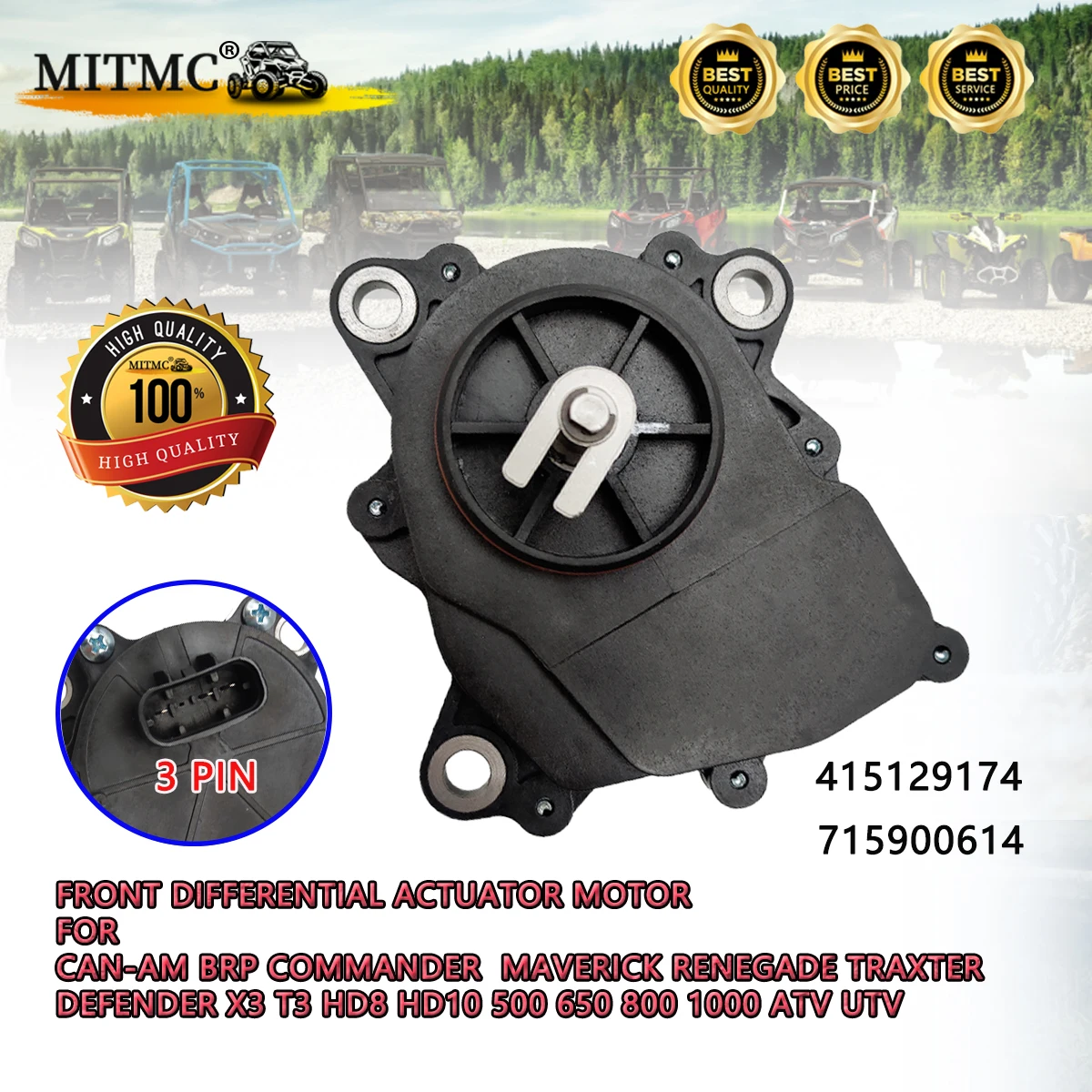 

Привод трансмиссии 3 pin 4X4 для COMMANDER MAVERICK Renegade Traxter DEFENDER 500 650 800 1000 ATV UTV 415129174 715900614