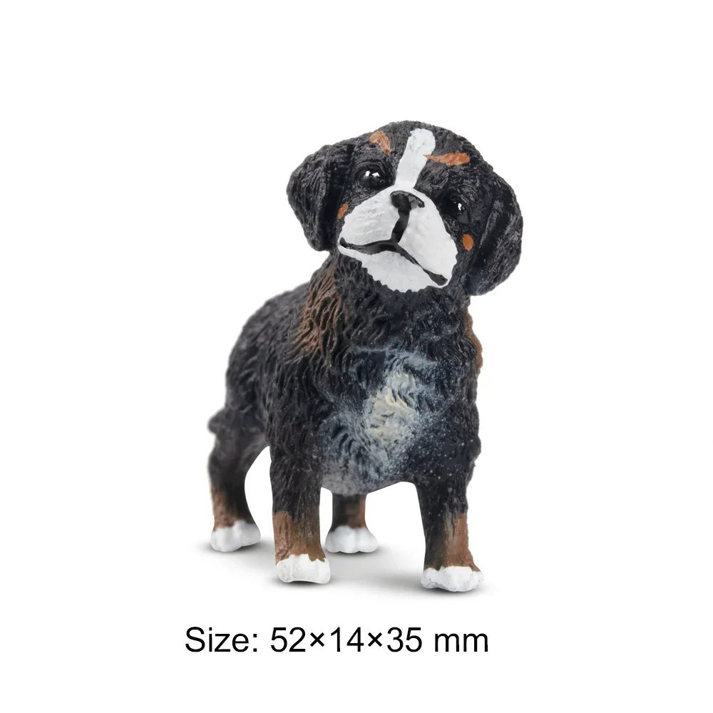 Toymany Simulation Standing Bernese Mountain Dog Puppy Animal Model Toy Mini Figures Dolls Action Figurines Toys Children Gift