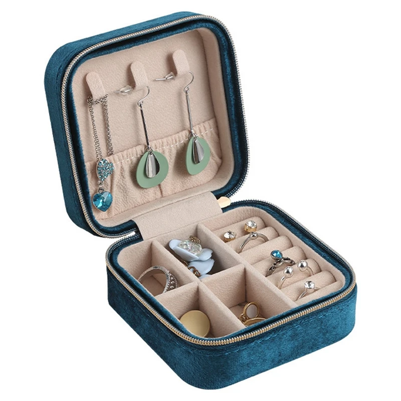 

Plush Velvet Travel Jewelry Box Organizer Jewelry Travel Organizer Small Jewelry Box For Women Earring Case