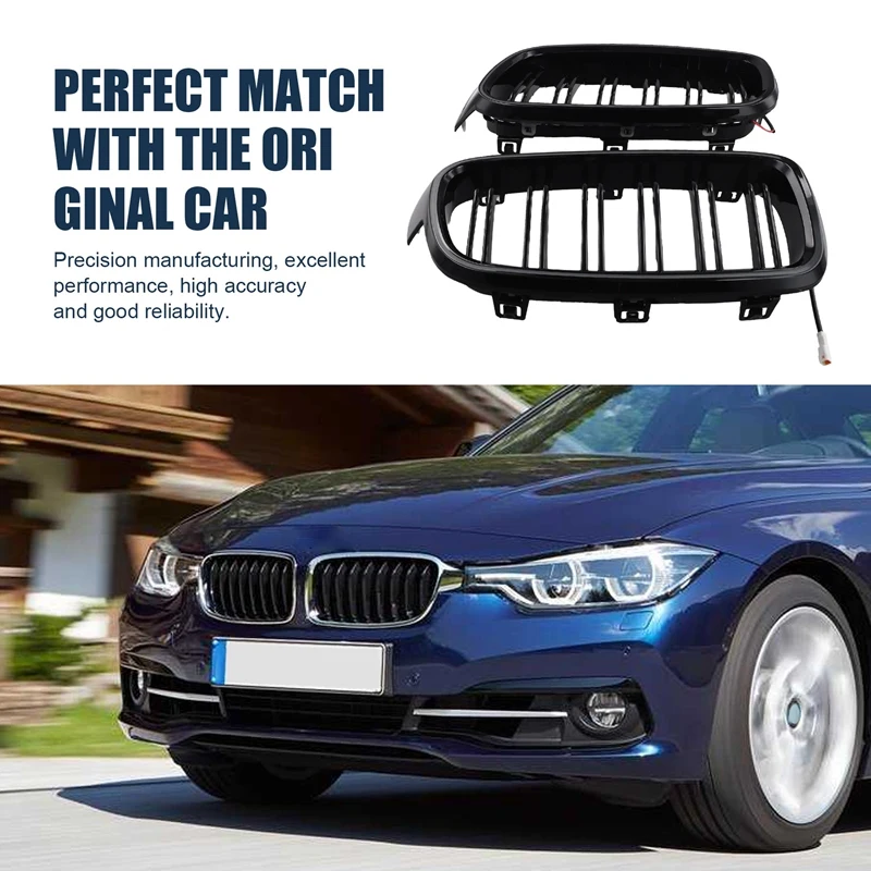 Car LED Light Front Kidney Grille Grille Lights For BMW 3 Series F30 F31 2013-2018