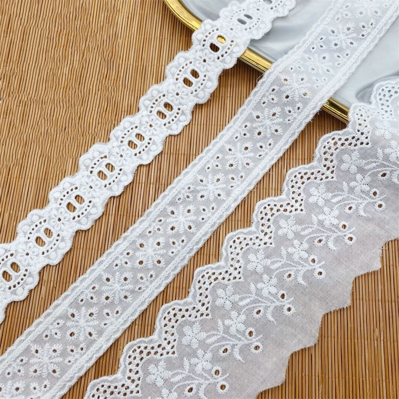 1 Yards White Lace Fabric Barcode DIY Children's Clothing Accessories Ribbon Trim