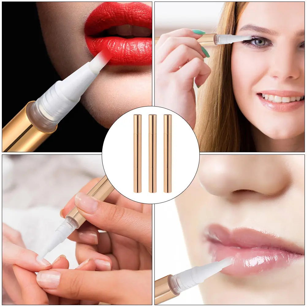 3Pcs Nail Polish Empty Tube Premium Refillable Container for Travel Lip Gloss Nail Oil Essential Oil Dispenser Portable