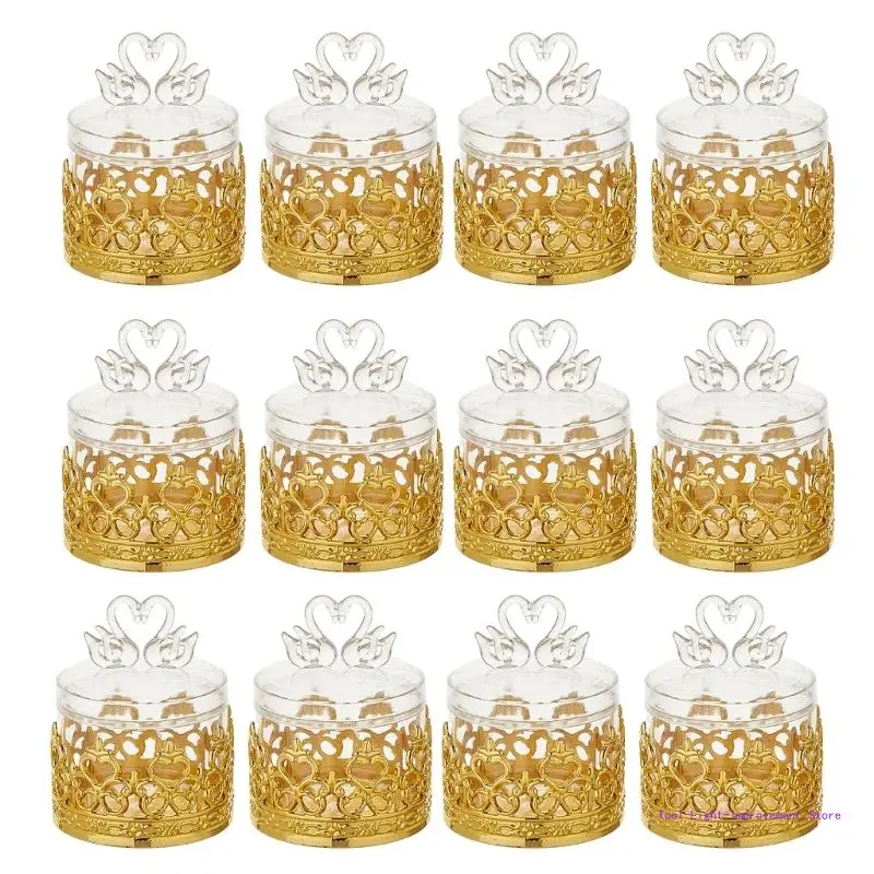 

C63E 12pcs Vintage Inspired Candy Sugar Storage Box Plastic Container for Small Items