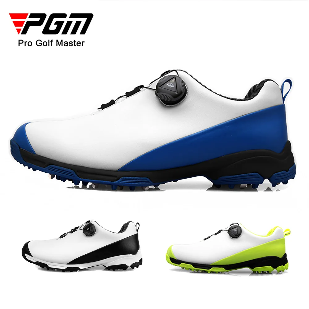 

New Men Golf Shoes Swivel Laces Breathable Genuine Leather Light Soft Sports Non-Slip Water Proof Spikes Casual Sneakers Running