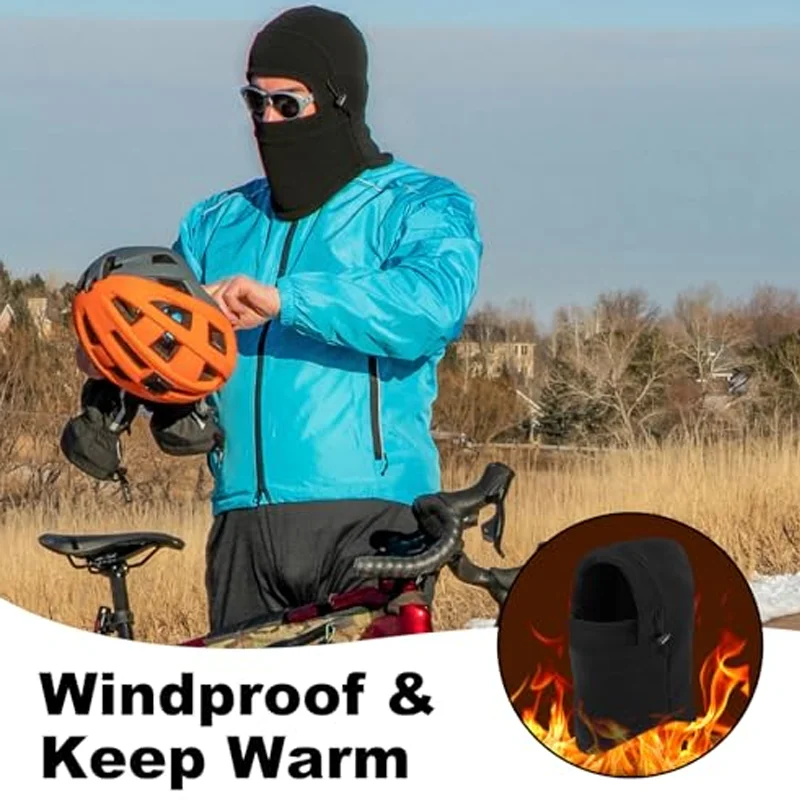Winter Balaclava Ski Mask Drawstring Thermal Fleece Face Mask Windproof Neck Warmer Hood Men Women Cycling Snowboard Hat