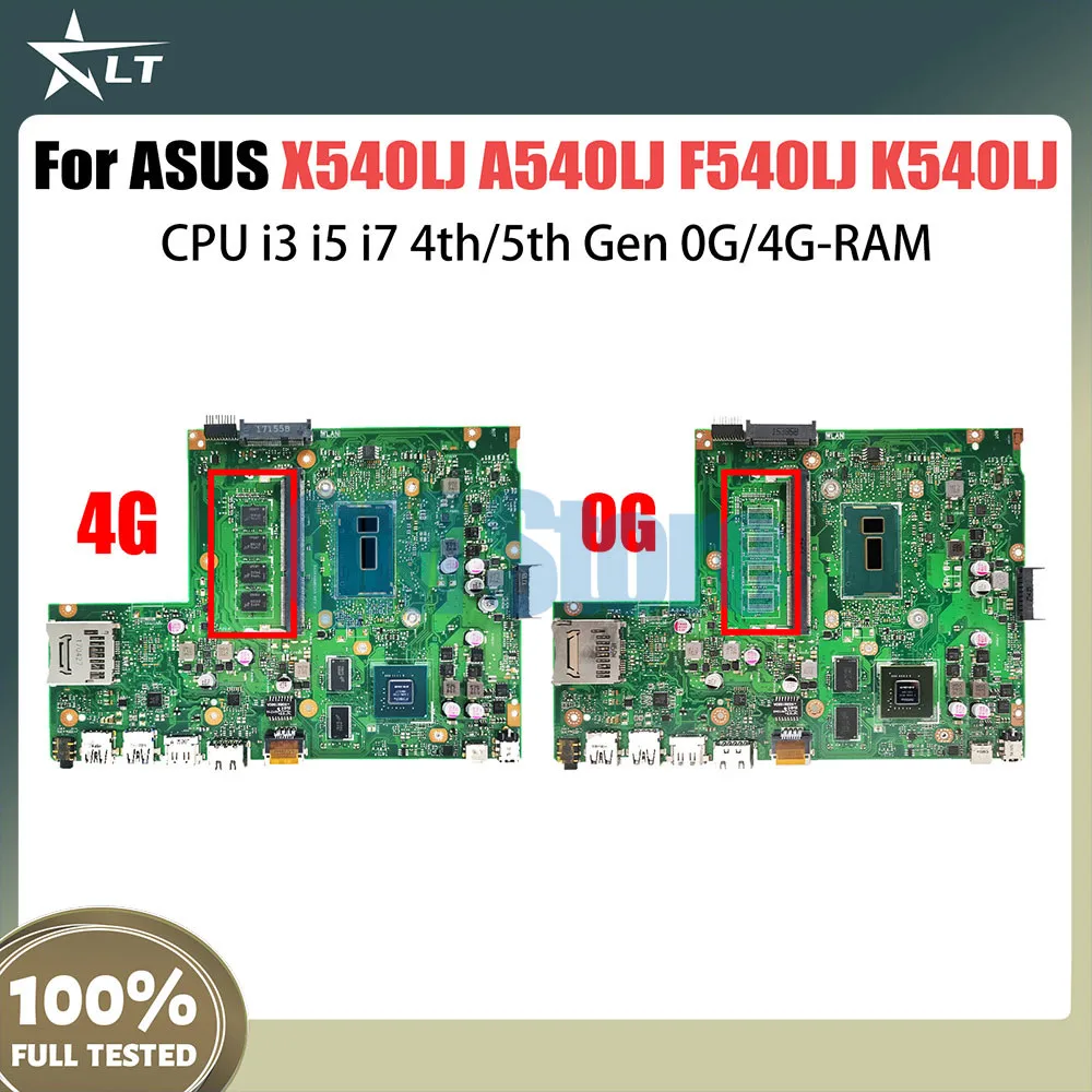 

X540L Mainboard For ASUS X540LA A540LA F540LA K540LA R540LA X540LJ Laptop Motherboard i3 i5 i7 4th 5th Gen CPU 0G 4G RAM