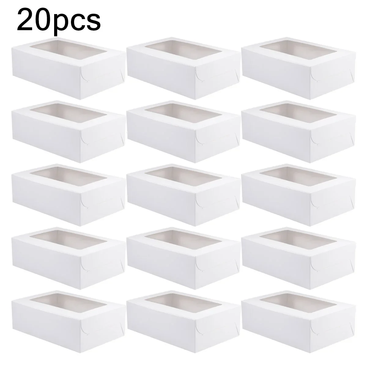 20pc 6 Cavities Cupcake Holder Box Muffin Cake Box With Window Paper Cake Container Dessert Box Cup Cake Boxes And Packaging Box