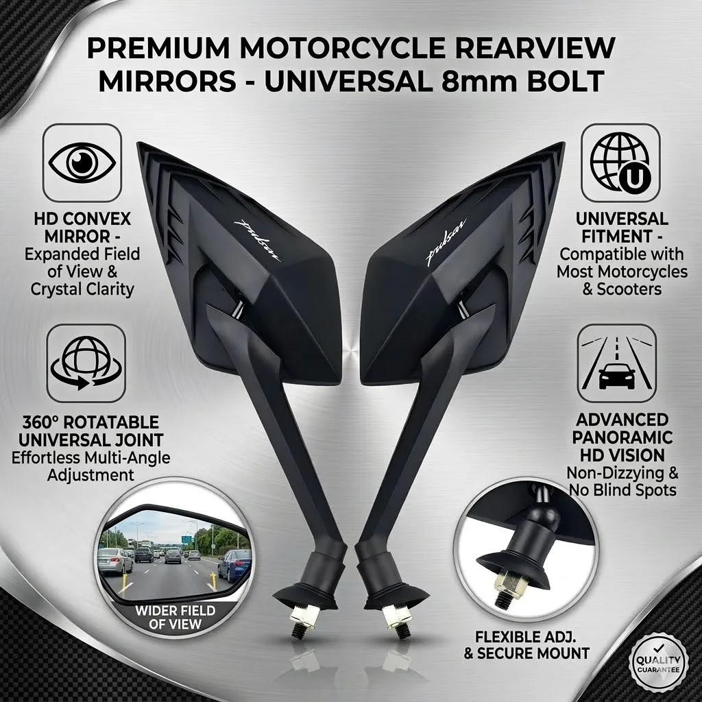 Nuevo espejo retrovisor lateral para motocicleta Bajaj Pulsar 200 NS200 RS200 AS Pulsar PulsarNS PulsarRS, espejo de motocicleta de estilo moderno