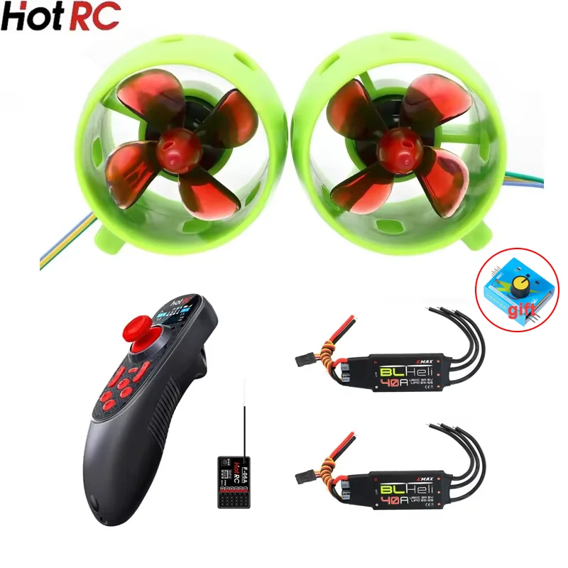 Underwater Jet Boat 2KG 4-Blade CW CCW Thruster Engine / Propeller + Bi-directional Control Brushless 40A ESC with UBEC For Boat