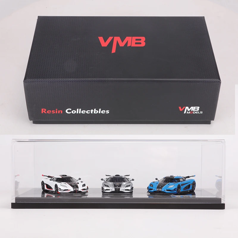 VMB 1:64  One 1 Silver/White/Blue Three-car Set Resin Model Car Limited Edition