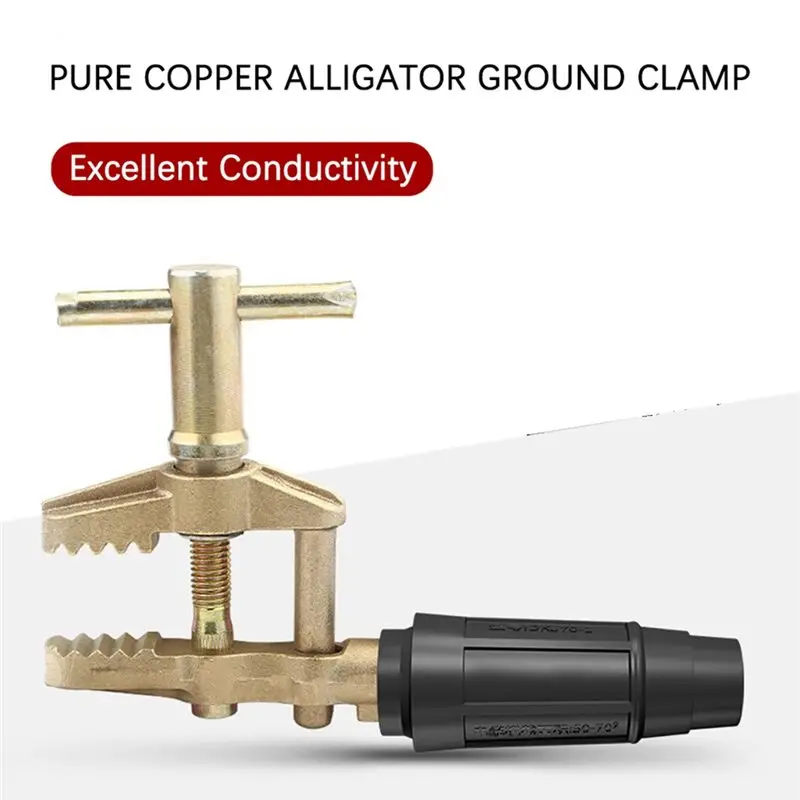 High Conductivity 800A Ground Clamp Pure Copper Grounding Wire Clip Heavy Duty Alligator Shaped Ground Clamp-[ToolMr A83]