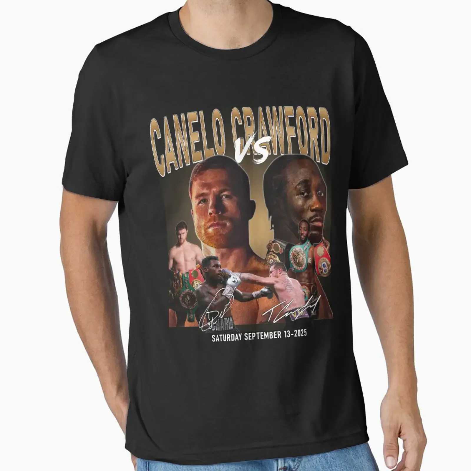 Canelo vs Crawford Fight Vintage Essential T Shirt vintage Washed Versatile Breathable designer clothes fashion Slightly