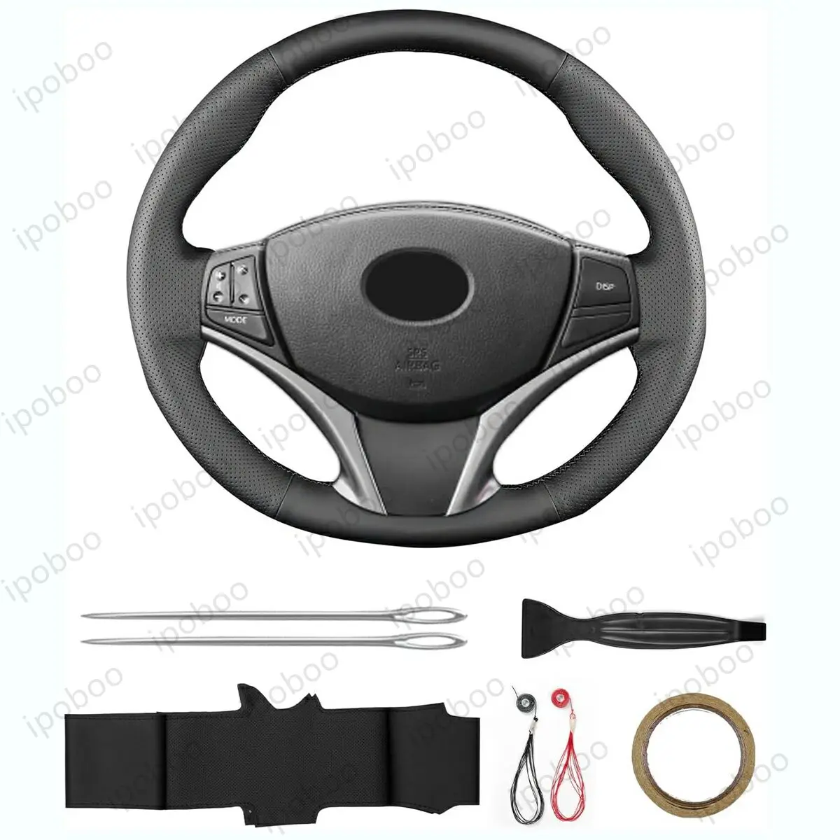 For Toyota Yaris 2012 2015 2017 Aygo 2015 2019 Yaris Trend Hybrid 2013 Verso-S 2012 HandStitch Steering Wheel Cover