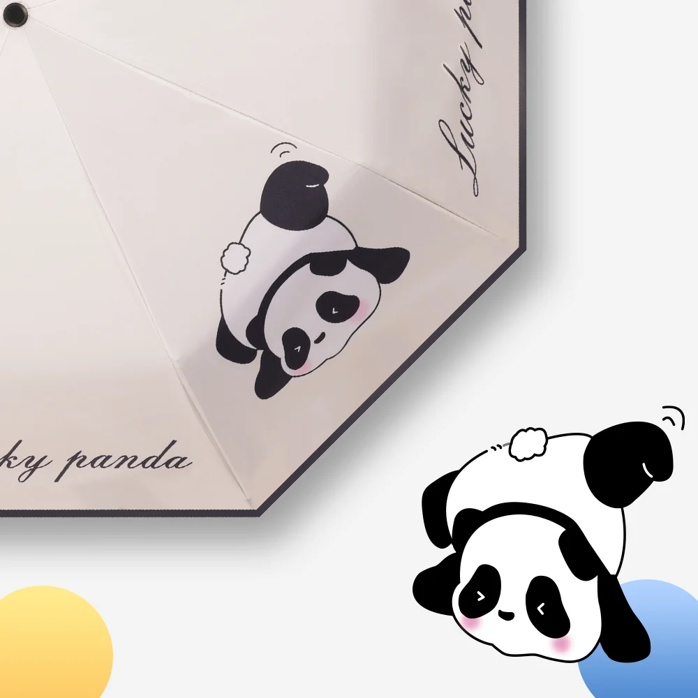 Automatic Umbrella, Cute Panda Sun Umbrella, Sun Protection, UV Protection, Sun Rain Dual Use Umbrella