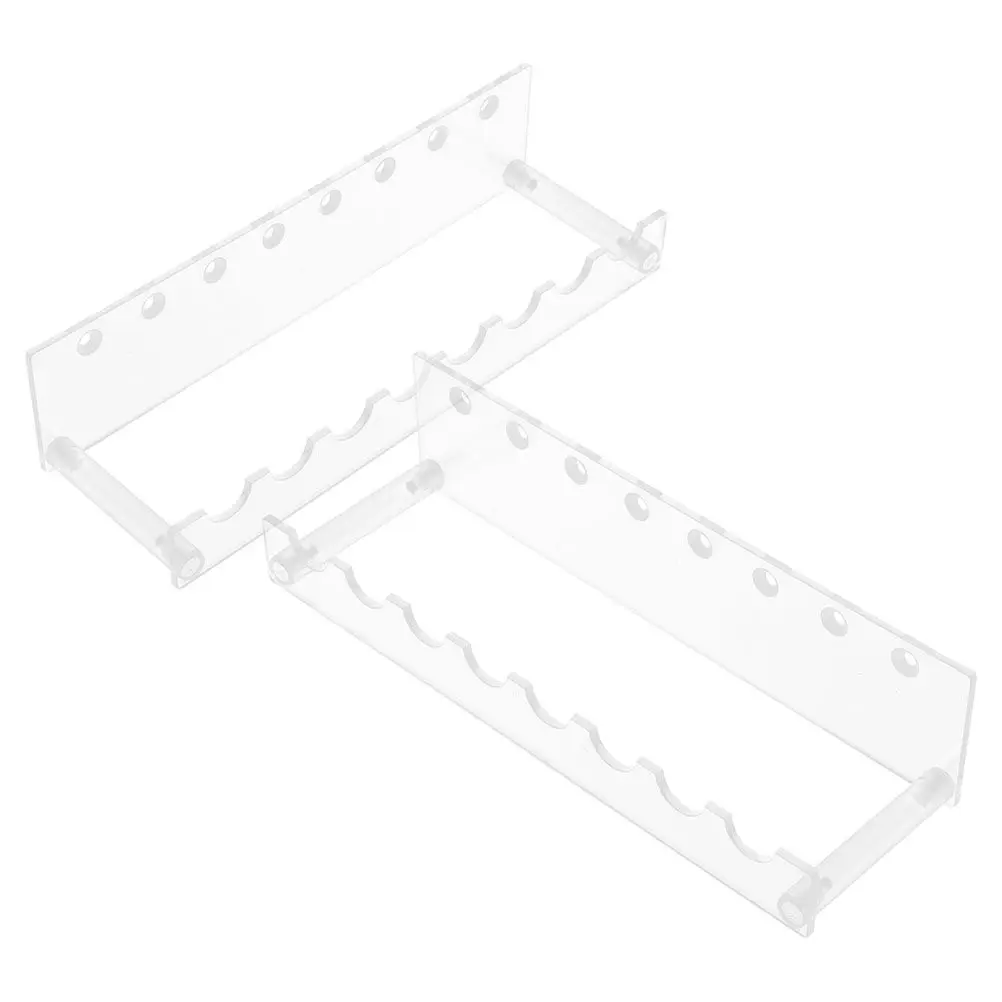 2Pcs Sleek Acrylic Pen Display Stand Space Saving Modern Desk Organizer for Writing Instruments Calligraphy Pens Eyebrow Brushes