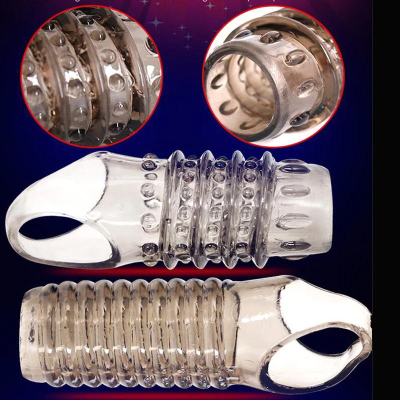 Soft Spikes Penis Extender Condom Cock Sleeve Ring Dick Enlargement Delay Ejaculation Silicone Reusable Erotic Sex Toys for Male