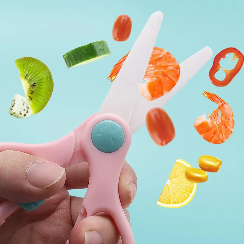 

Набор из 1 пары универсальных ножниц для детского питания: для нарезки фруктов, мяса, хлеба, пиццы, овощей. Кухонный инструмент.