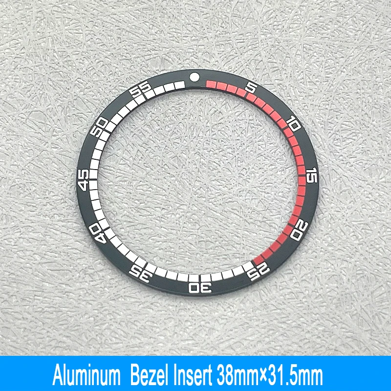 38mm*31.5mm Flat Aluminum Bezel Insert Fits Seiko SKX007 SKX009 SRPD NH35 NH36 Watch Case Mens Watch Ring Parts