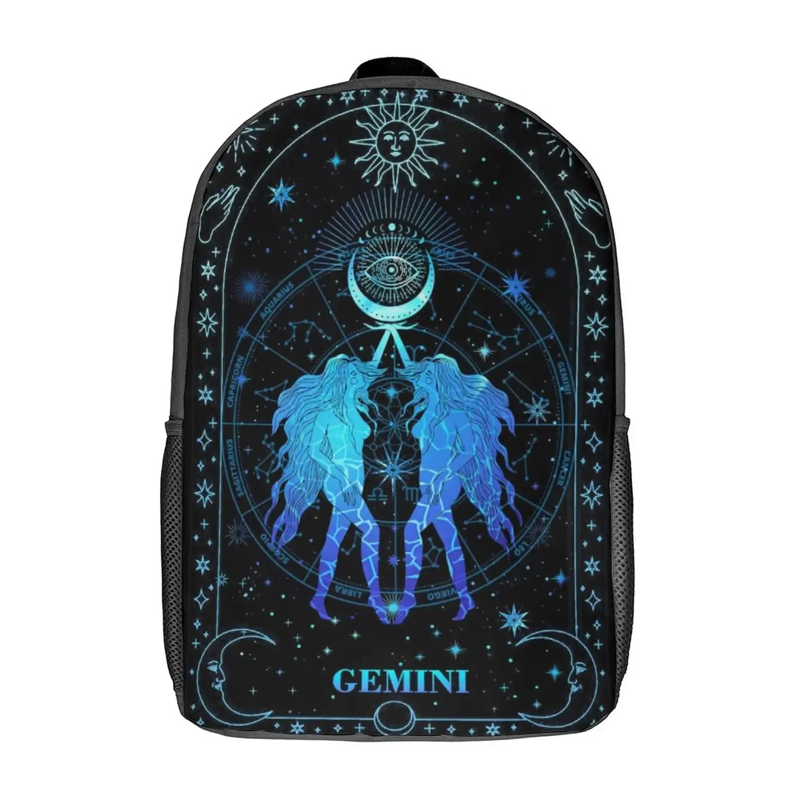 Twelve Constellations Backpack Divination Sun and Moon School Bookbags 16 Inches Double Shoulder Daypack For Boys Girls Teens