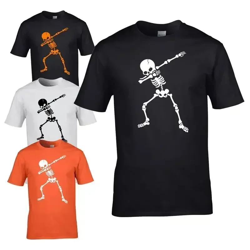 Dabbing Skeleton Mens T shirt Halloween Scary Mens Costume Fancy Dress Top