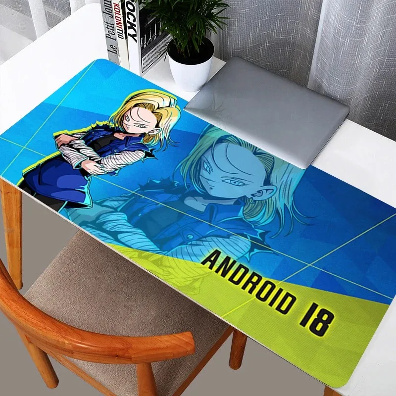 DBZ Dragon Ball Android 18 Mauspad Anime Gaming Zubehör Mousepad Gamer Completo Computer Tastatur Schreibtisch Matte Varmilo Tisch