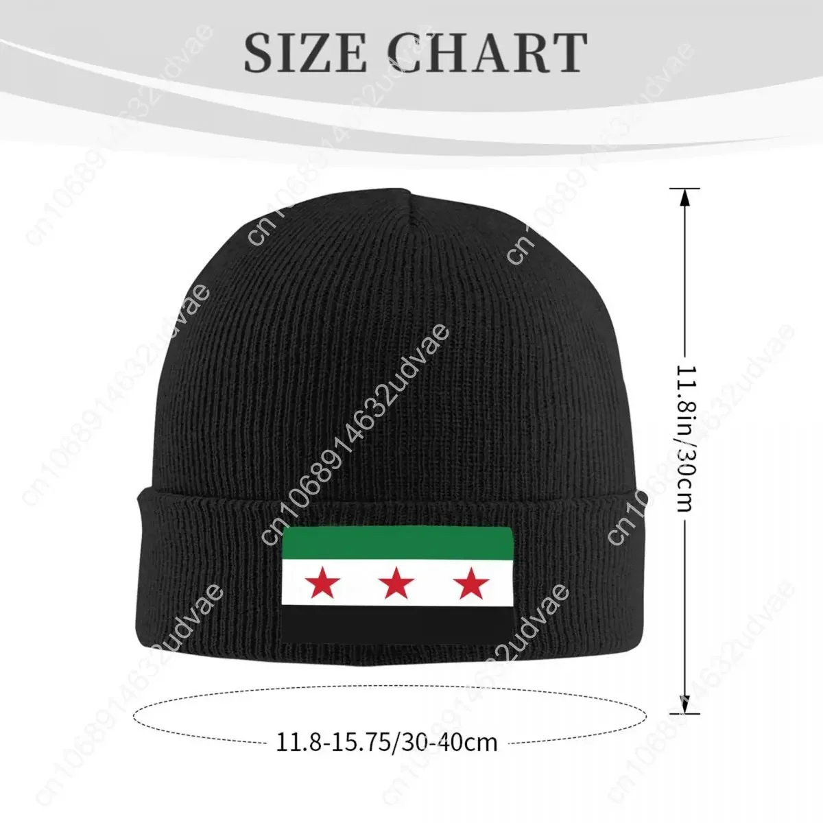 Cappello lavorato a maglia con bandiera della Siria per donna Uomo Berretti Cappello invernale Acrilico Berretti all'uncinetto della Repubblica araba siriana