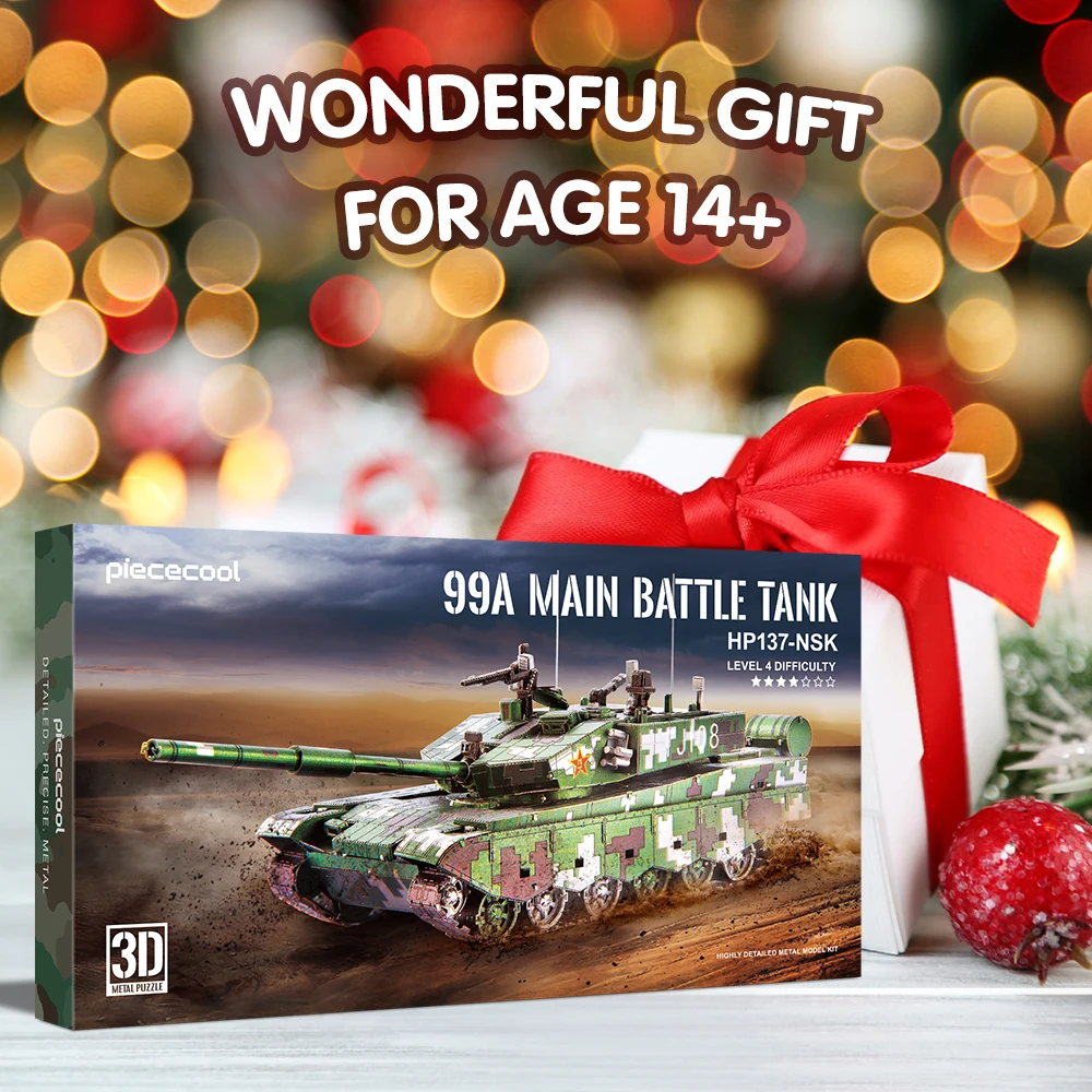 Piececool 3d Metal Puzzles Battle Tank Model Kits DIY for Adult Brain Teaser Toys Birthday Gifts