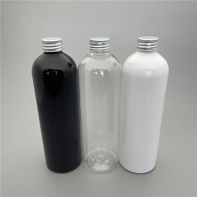 

400ML X 15 Empty Plastic Cosmetic Container Aluminum Screw Cap Shampoo Washing Package Bottles 400g Liquid Soap Lotion Bottles