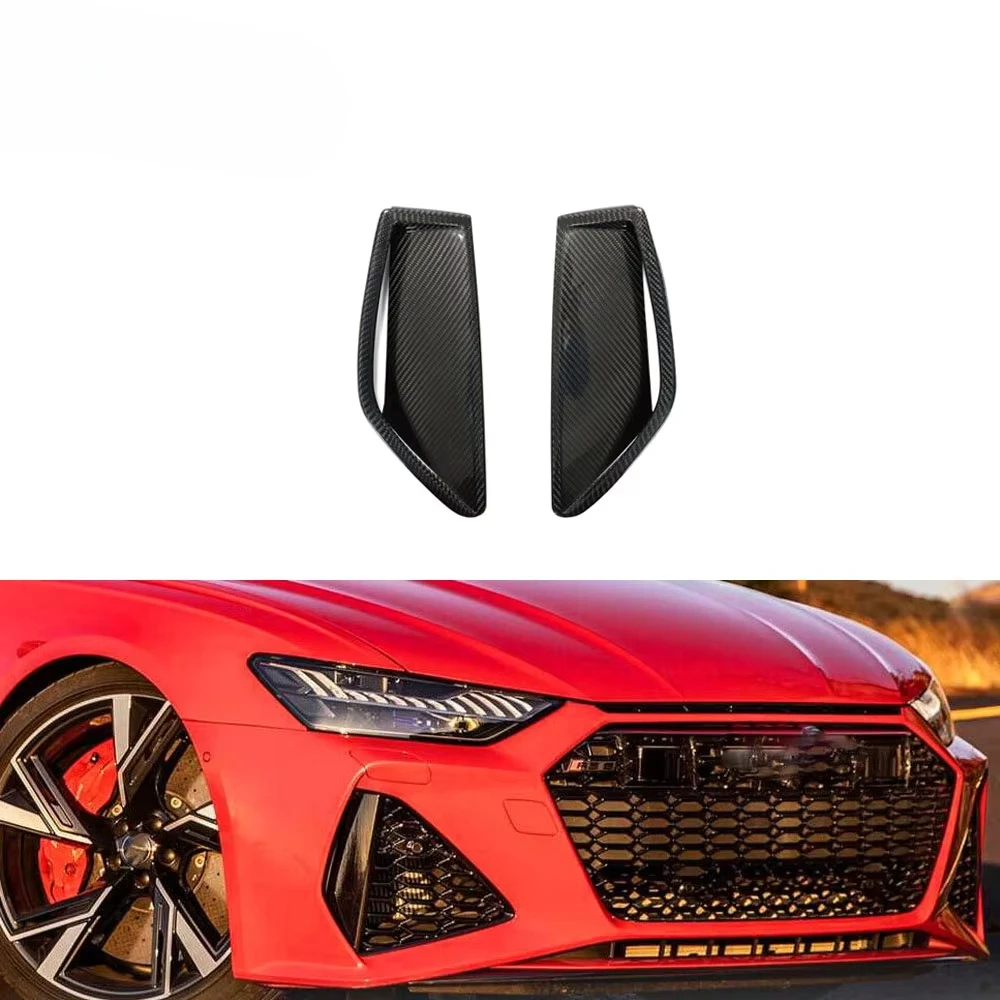Suitable for Audi RS6 A6 C8 Avant-Garde Wagon 4 Door 2019-2021 Dry Carbon Fiber RS6 Front Bumper Spoon