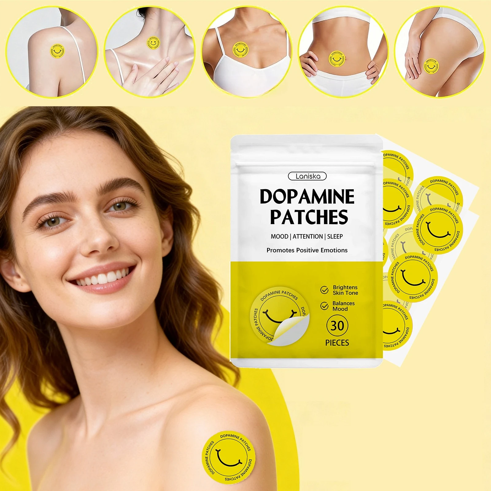 Dopamine Patches Vitality Boost Instant Mood & Focus Enhancement Concentration Aid Wellness Body Care Patch