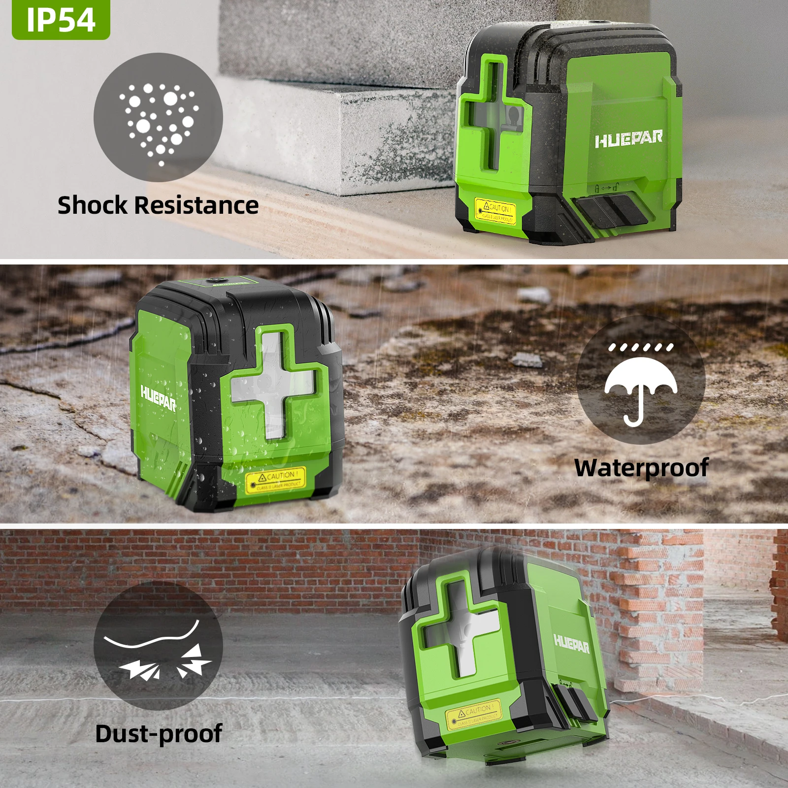 Imagem -05 - Huepar Nível Laser com Tripé 98 Pés Verde Autonivelante Linha Cruzada Laser Ferramenta Niveladora de Medição Precisa com Bolsa de Transporte