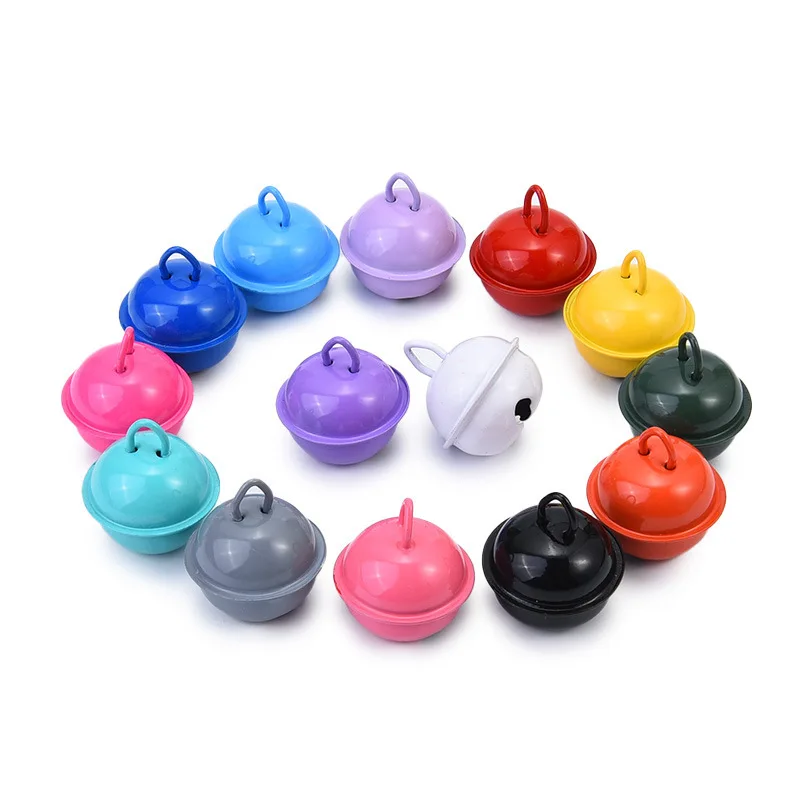 

YJQ 22mm bell Christmas tree decoration colored keychain pendant handmade DIY accessories 50 pcs