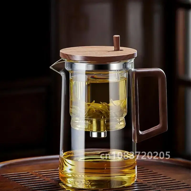 

Grade Heat Resistant One-Button Chinese Glass Teapot Household Maker Convenient Filtering Kettle Heatable Tea Set