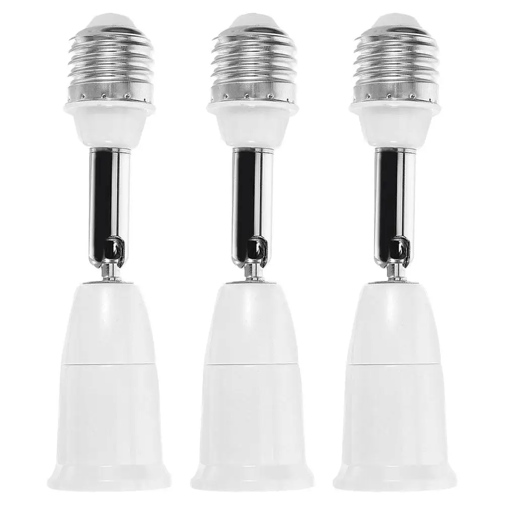 

3 Pcs Light Socket Extender E27 to E27 ABS Base Lamp Replacement Sockets for Living Room Garage Basement