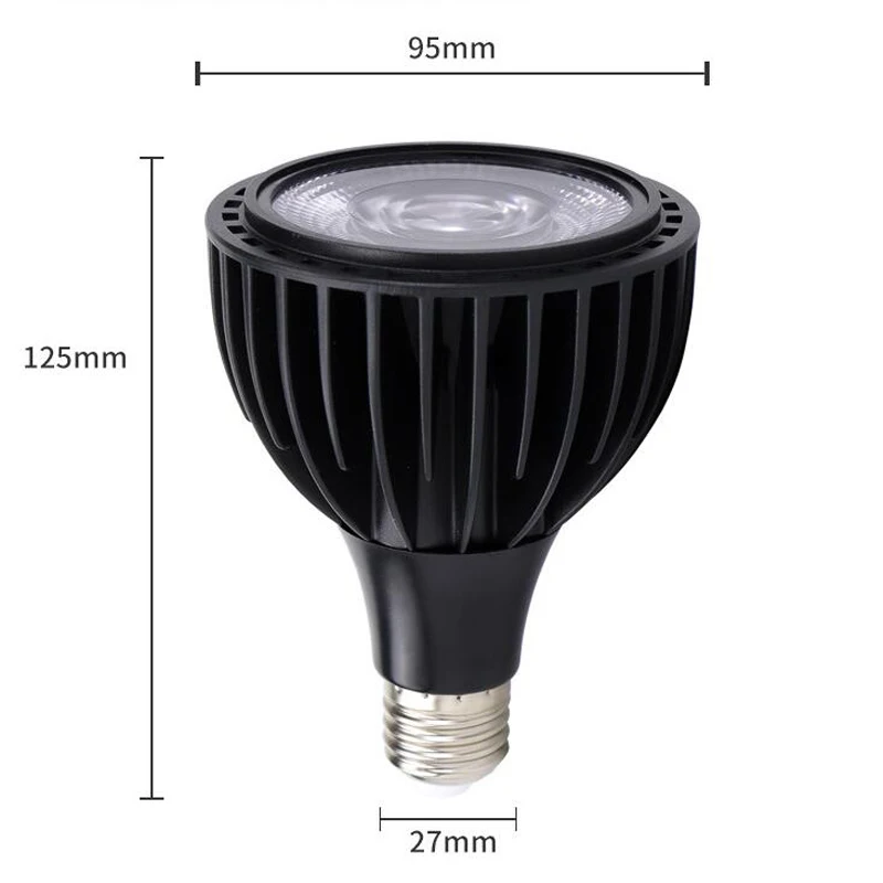 1pc High Bright LED PAR30 Bulb Spotlight E27 40W 3000K 4000K 6000K Supermarket Fresh Clothes Shop Store Aluminum No Stroboscopic