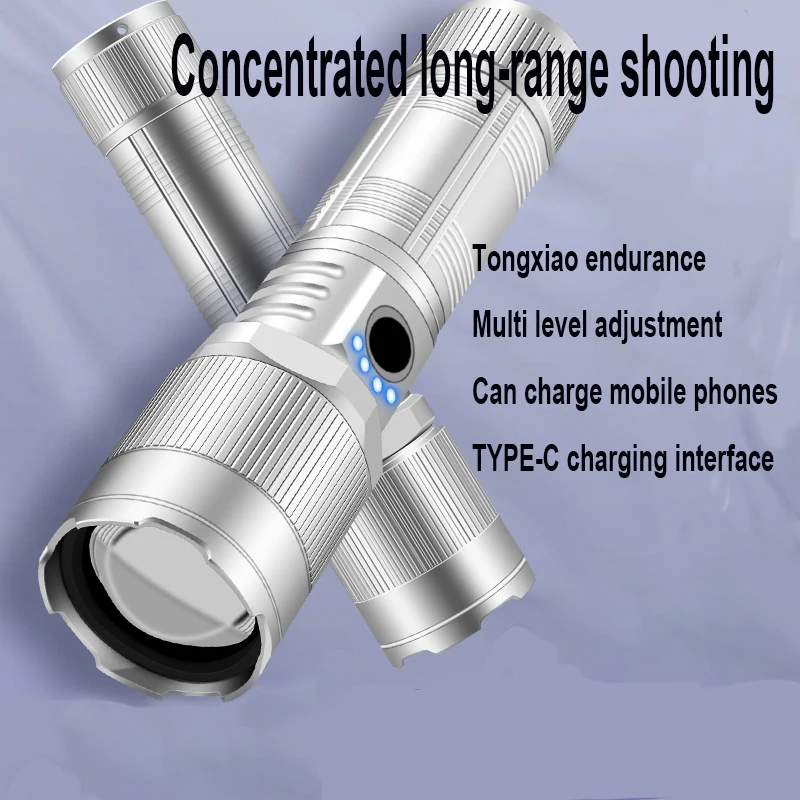 Ultra Bright Zoom White Laser Power Flashlight Strong Light Recharge able Long-range Multifunctional Ultra Long Battery Life