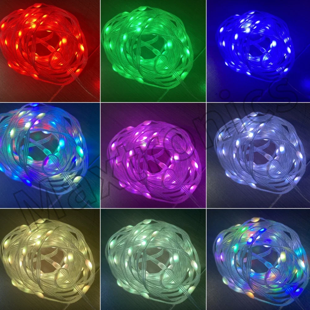 Imagem -06 - Led Pebble Pixel String Light Ip67 Endereçável Dc5v Ws2811 Full Color Ip67 15 20 25 30 50 100 mm Pitch Fairy Lamp 10003000 Peças