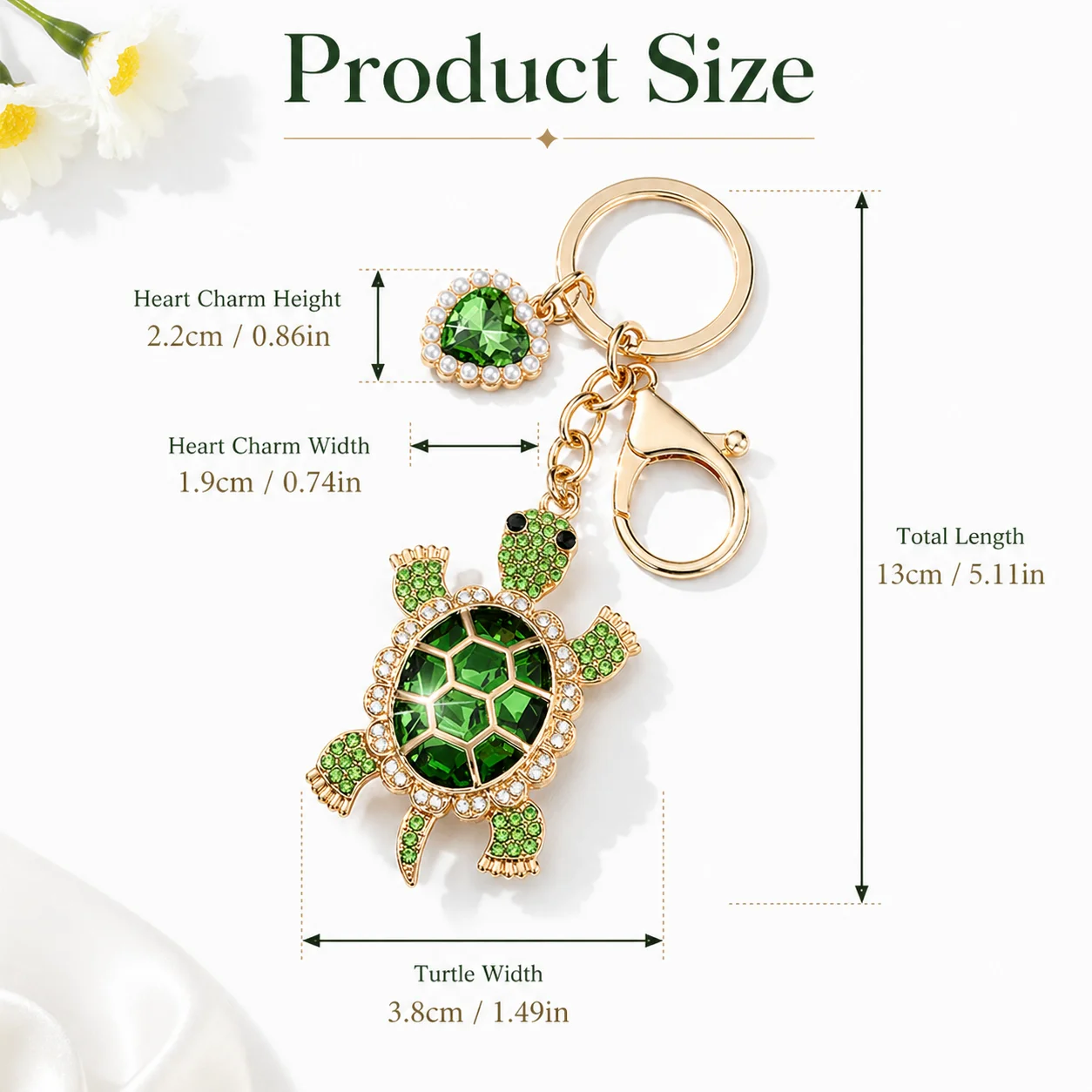 Crystal Turtle Keychain Rhinestone Bag Charm Car Key Ring Pendant Women Gift Fashion Accessories