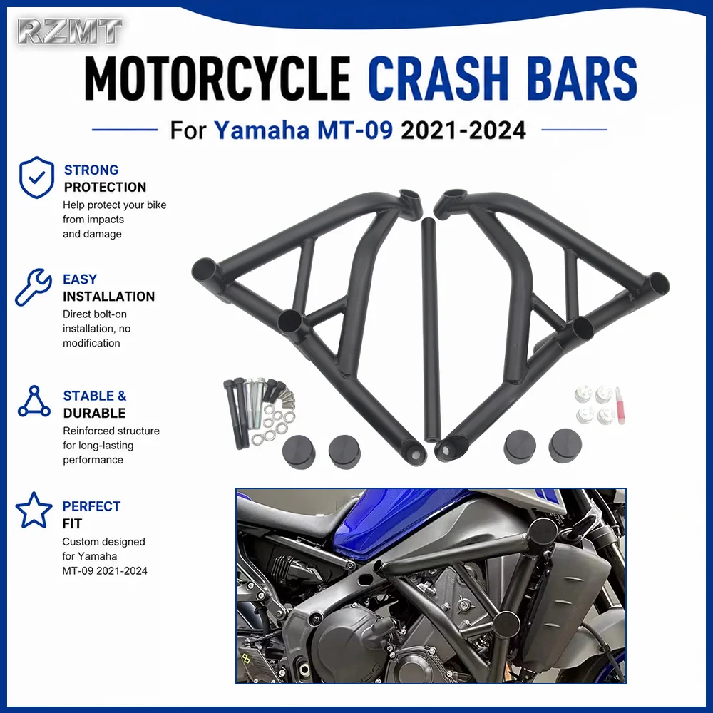 Motorcycle Stunt Cage Guard Bumpers for Enhanced Safety For Yamaha MT-09 FZ09 2017-2023 Engine Crash Bar Protection